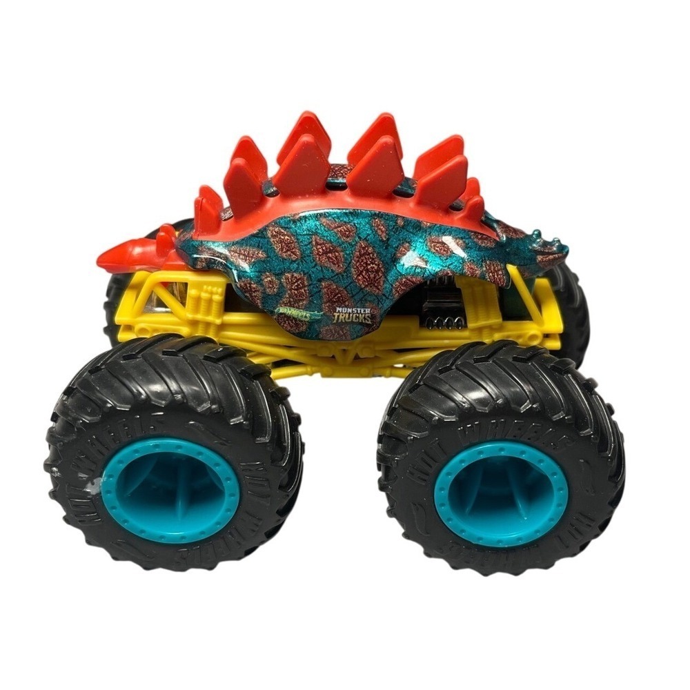 Hot Wheels Monster Truck‎ Dinosaur Styracosaurus Teal Green Red Yellow Toy Kids